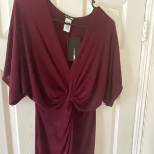 fashion nova full gown knot dress burgundy